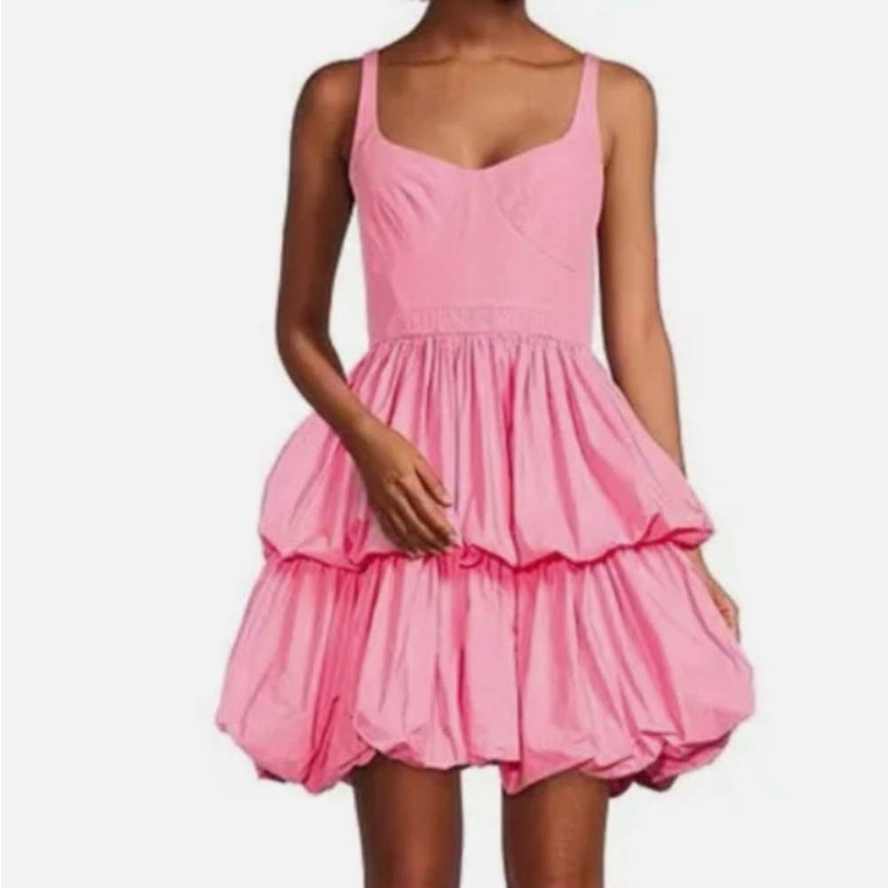 ANTONIO MELANI Pink Tiered Bubble Mini Dress